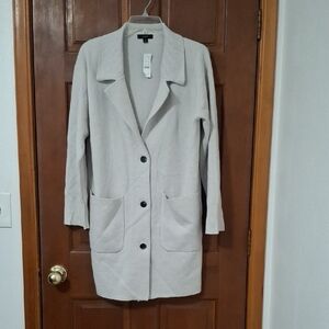 J. Crew Collared Sweater Women's Cream Blazer Cardigan NWT Button Front Size Med